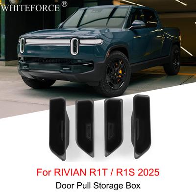 Для RIVIAN R1S/R1T 2025 Передняя Задняя Ручка Двери Органайзер-Контейнер для Хранения 4 шт. Боковой Подлокотник Автомобиля Органайзер-Контейнер Водонепроницаемый Лоток Аксессуары