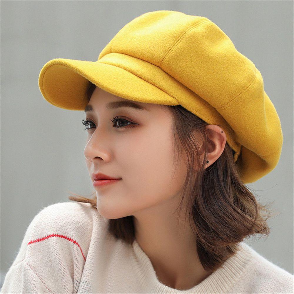 Fashion Visor Hat Autmn Winter Baker Boy Hats Painter Cap Fedora Wool Caps Beret Hat Newsboy Cap
