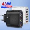 6-в-1 USB-зарядное устройство Quick Charge 3.0 EU US вилка 48 В Быстрое зарядное устройство для телефона Адаптер для iPhone Samsung Портативное настенное мобильное зарядное устройство