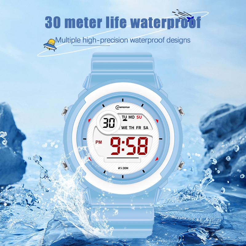 UTHAI CQ421 Детские часы Ночник Спортивные Светодиодная подсветка Водонепроницаемость 30 метров Многофункциональные Электронные часы Часы Подарок