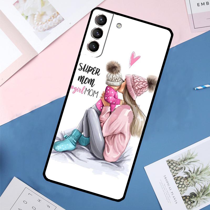 Мама Дочь Девочка Сын Папа Чехол Для Samsung Galaxy S23 S22 S24 Ultra Note 20 S20 S21 FE S9 S10 Note 10 Plus Задняя Крышка