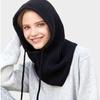 Thick Winter Knitted Hooded Caps Women One-Piece Beanie Hats Outdoor Balaclava Neck Warmer Scarf Windproof Ear Protection Bonnet