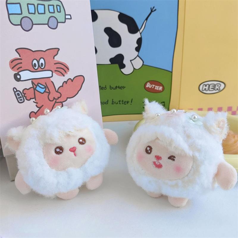 Креативные пищащие куклы Подвеска в виде ягненка Милая плюшевая кукла в виде животного Брелок Мини-кукла-хваталка Подарок