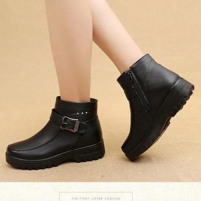 Мода 2024 года, горячая распродажа, женская обувь, женские ботинки с боковой молнией, модные повседневные ботинки с пряжкой на ремне, женские брендовые ботинки с круглым носком и сплошным ремешком