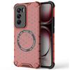 For Oppo Reno12 Pro 5G (Global) Magnetic Case Honeycomb Texture Double Layer TPU+PC Phone Cover