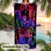 Demon Slayer Beach Towel, Personalized Custom Name Text, Quick Dry Large Absorbent Towel For Beach Pool