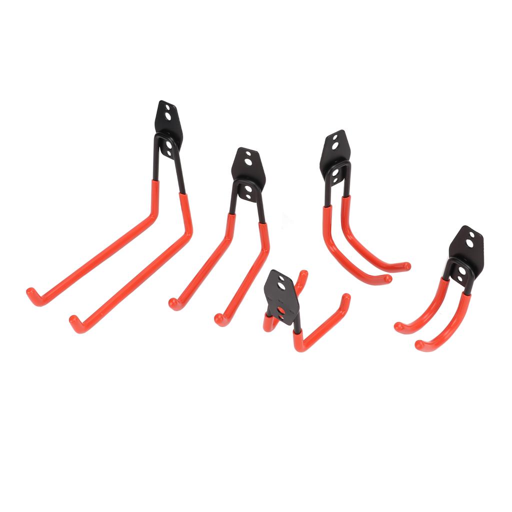 5Pcs Set 40kg Garage Storage Double Hooks Heavy Duty Wall Mount Bicycle Holder Hanger for RV Basement Chair Ladder