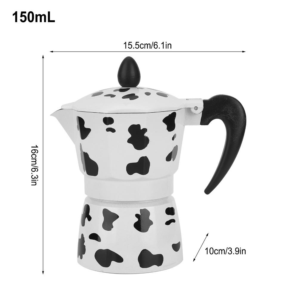Aluminium Moka Pot Milk Cow Color Coffee Maker Coffee Brewing Aluminium Coffee Pot  Coffee Shop