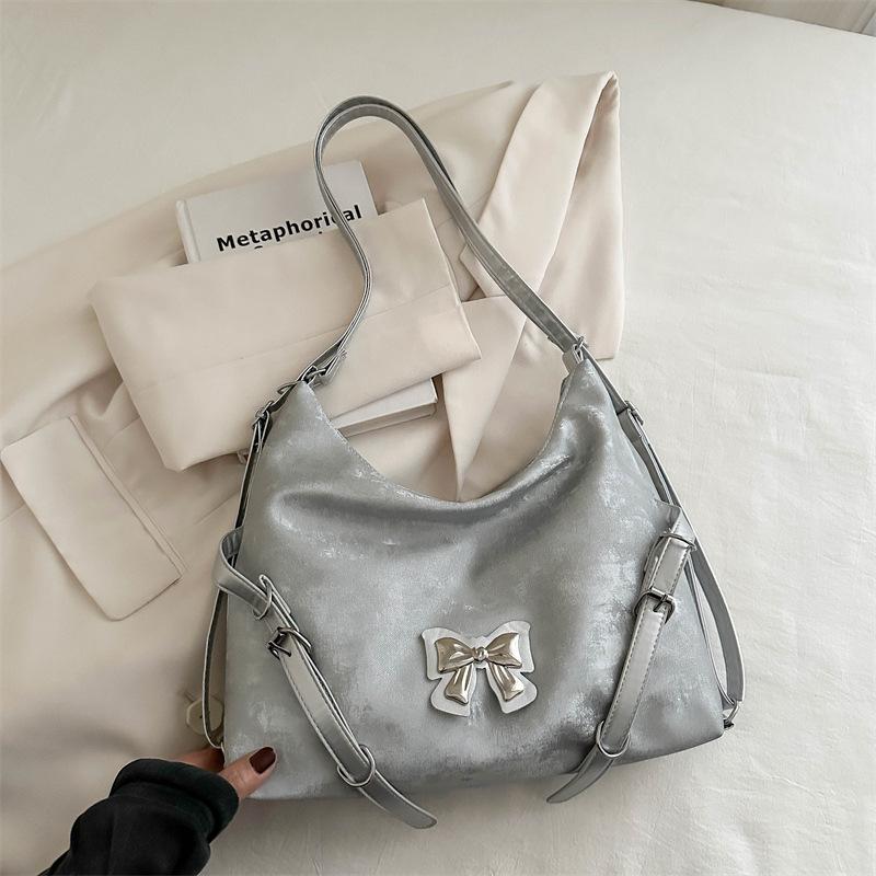 Большая вместительная сумка для поездок на работу, летняя новая корейская версия с высококачественной простой бабочкой на одно плечо, двойная задняя часть, сумка двойного назначения