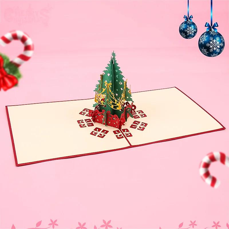 Рождество День рождения Валентина Поздравительная открытка Бумажное искусство Мульти Узоры 3D Поздравительные открытки Дни рождения Новый год Фестиваль Картон Подарок
