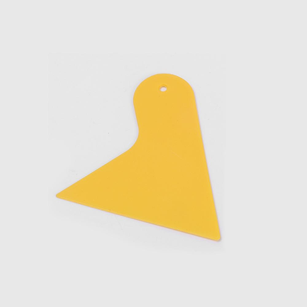 Скребок для автомобильной пленки, инструмент для установки защитной пленки для автомобильных стекол, пленка для автомобильных фар, пленка для телефона, желтый треугольный пластиковый скребок