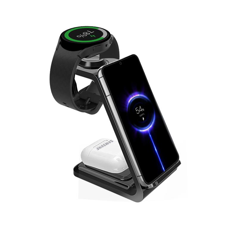 3 в 1 Беспроводная зарядная подставка для телефонов Samsung Galaxy Watch 7 8 9 Airpods Pro Док-станция для быстрой зарядки