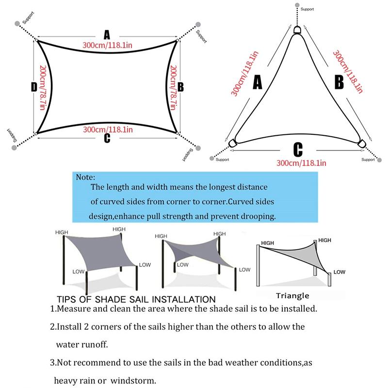 Укрытие от солнца Навес от солнца Защита от ультрафиолета Тент от солнца Кемпинговая защитная ткань Навес от солнца Сад Патио Терраса Автомобильный тент Пергола