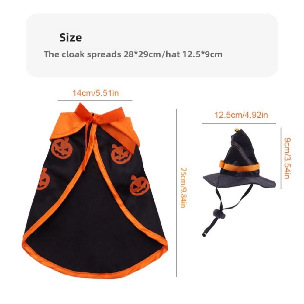 Pet Cloak Hat Halloween Festival Dress Up Funny Pumpkin Hat Cloak Cat Dog Clothes Small Medium Sized Dog Pet Holiday Supplies