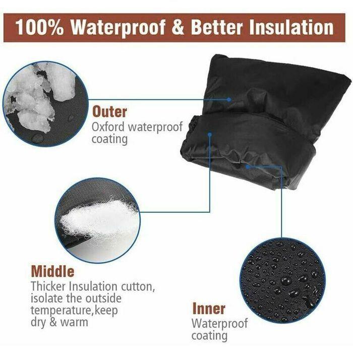 Housses pour robinet d'extérieur - LARGEIGHT - Lot de 2 - Épaisses - Isolation thermique - Noires