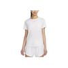 Solid Color Logo Crew Neck Running Fitness Training Quick-Dry Breathable Short Sleeve T-Shirt Women Tops White FN2799-100