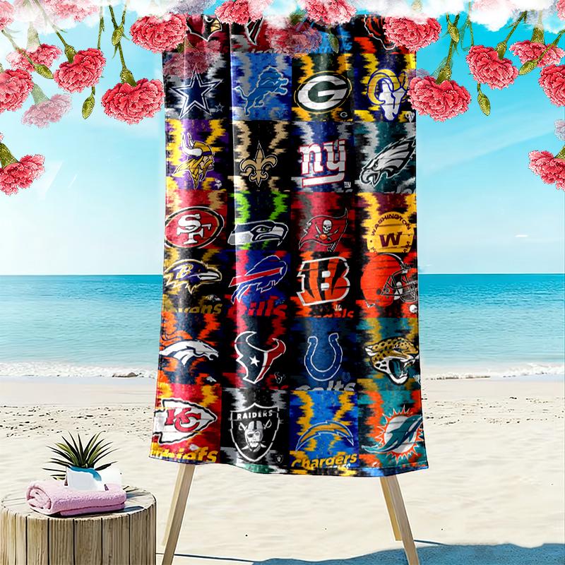 National Football League Print Beach Towel Large Soft Quick Dry Towel For Beach Camping Swimming