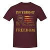Unisex Vintage American 250 Anniversary USA T Shirt Vintage Plus Size Oneck Cotton Sleeve Tshirts