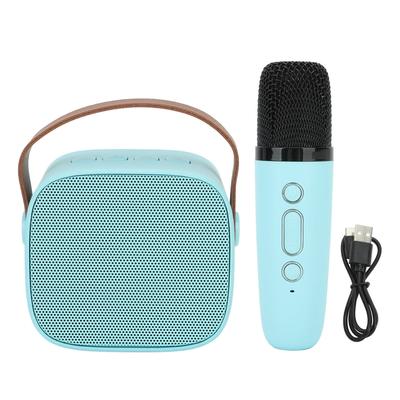 Мини-караоке-машина с беспроводным микрофоном, портативная Bluetooth-колонка для детей и взрослых, синяя