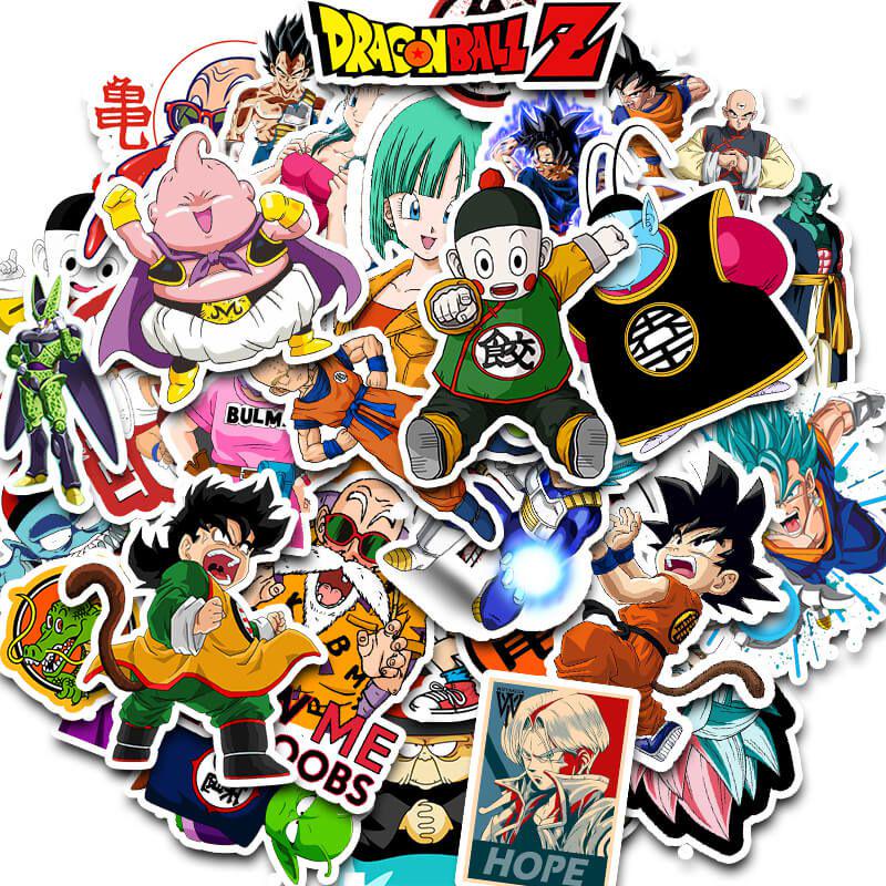 Наклейки Dragon Ball с яркими декалями Супер Сайян Гоку для ноутбуков**