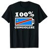 Funny Congo Republic Flag 100% Congolese Battery Power T-shirts Men Casual Tshirt 100% Cotton Loose Oversized T Shirt Summer