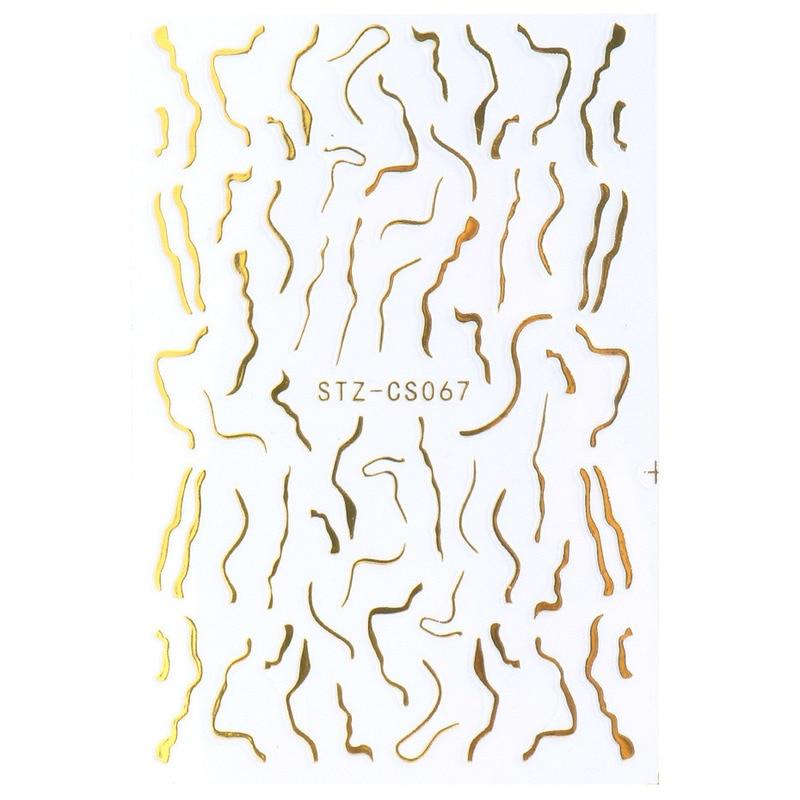 Французские наклейки для ногтей с золотой линией, полосатая лента, дизайн ногтей, полосатые линии, геометрическая 3D наклейка для ногтей, лак для ногтей, наклейки для маникюра