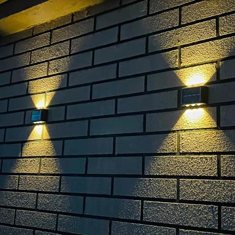 6 LED Solar Wall Lamp Outdoor Waterproof Balcony Wall Lights for Courtyard Street Landscape Garden Decor Lamp Solar Outdoor Wall Lamp