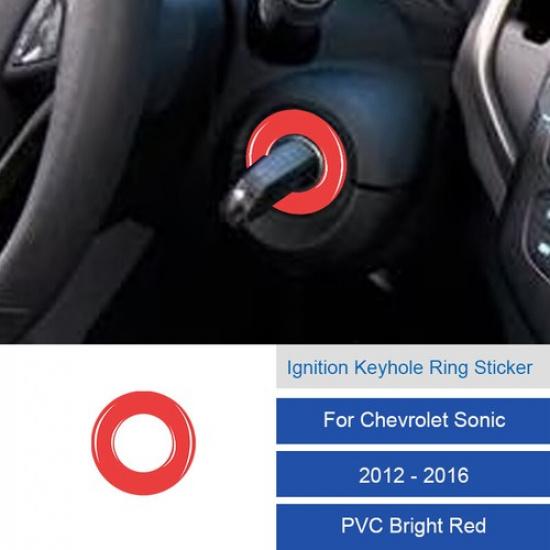 Carbon Fiber Ignition Key Hole Cover Trim Sticker For Chevrolet Sonic 2012-2016