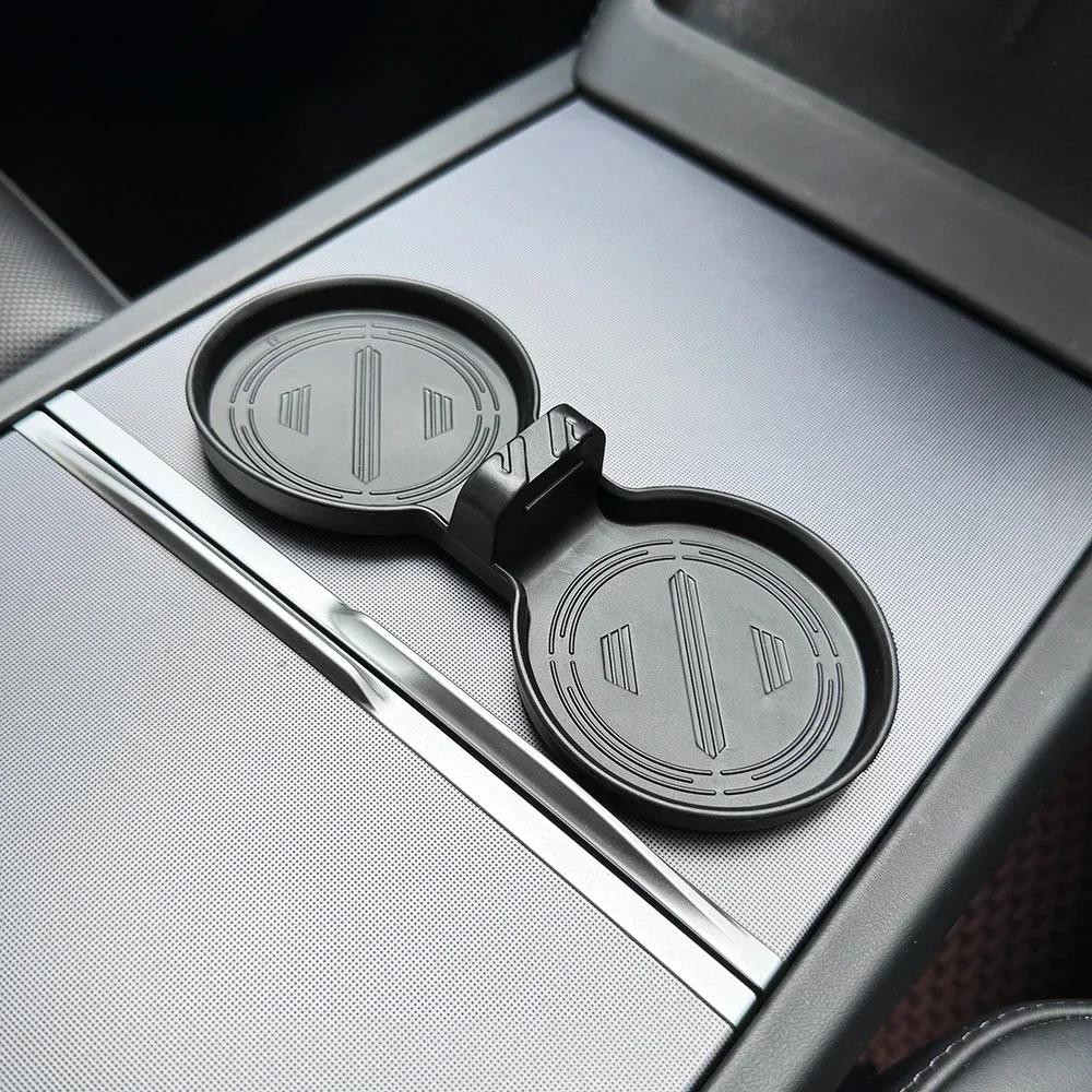 For Tesla Model Y Launch 2025 Model 3 highland 2025 Water Cup Mat Coasters Slots Non-Slip Mat Waterproof Drink Pad Accessories