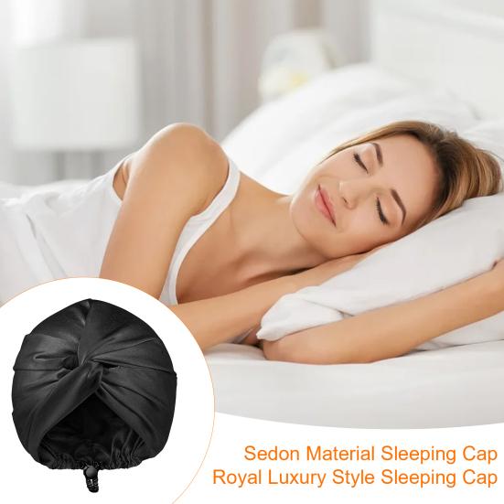 Шапочка для ухода за волосами Двухслойная из искусственного шелка Шапочка для сна Регулируемая сзади Пряжка Шапка-тюрбан Однотонный Домашний головной убор