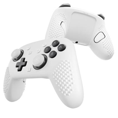 PlayVital Силиконовый чехол-рукоятка для Nintendo Switch 2 Pro с 3D-кнопками на задней панели, накладками на стики и стикерами, противоскользящий (белый)