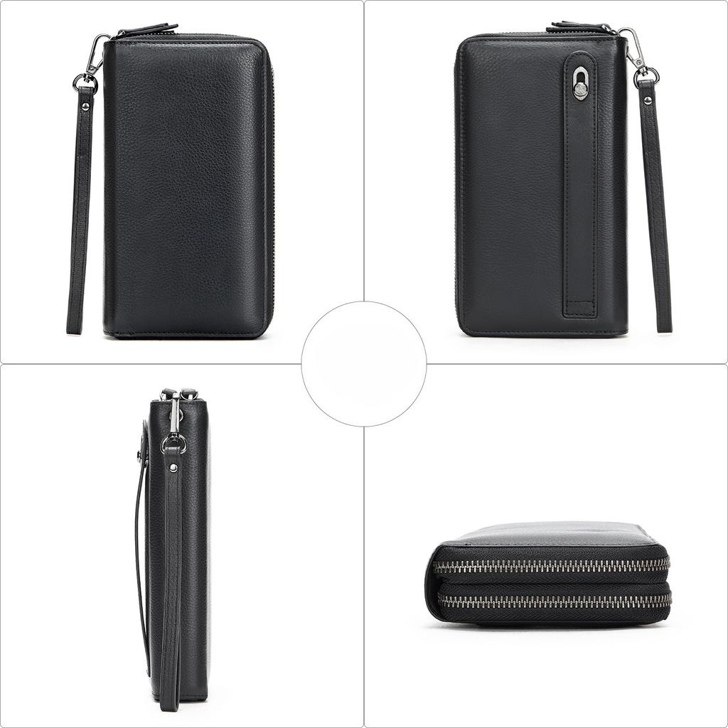 Мужской длинный кошелек из натуральной кожи, винтажная сумка-клатч, многофункциональная сумка-клатч из коровьей кожи премиум-класса Feeling Head Layer