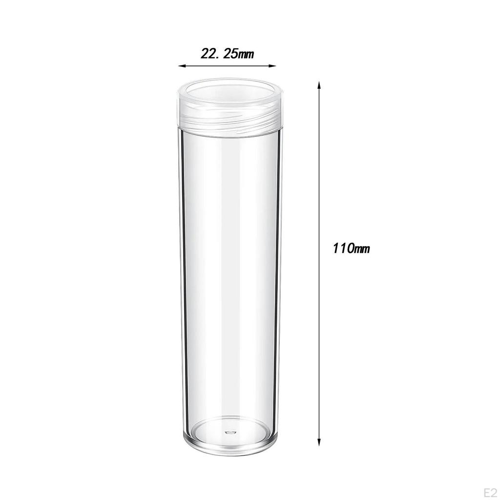 10 шт. тубы для хранения монет, прочная коробка с завинчивающейся крышкой, круглая, органайзер для сбора