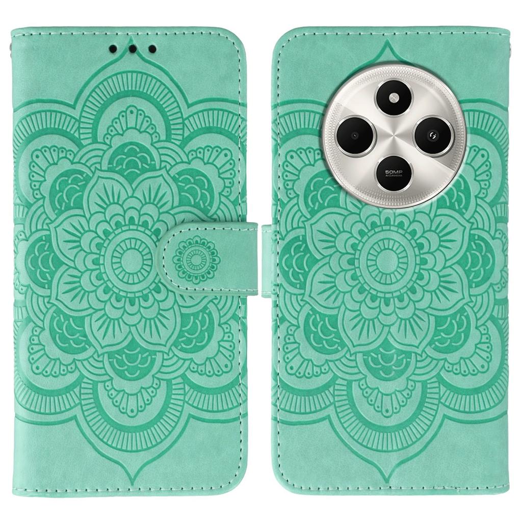 Phone Case For Xiaomi Poco C75 4G/Poco M7 5G/Redmi 14C 4G/14R 5G PU Leather Mandala Imprinted Design Wallet Cover