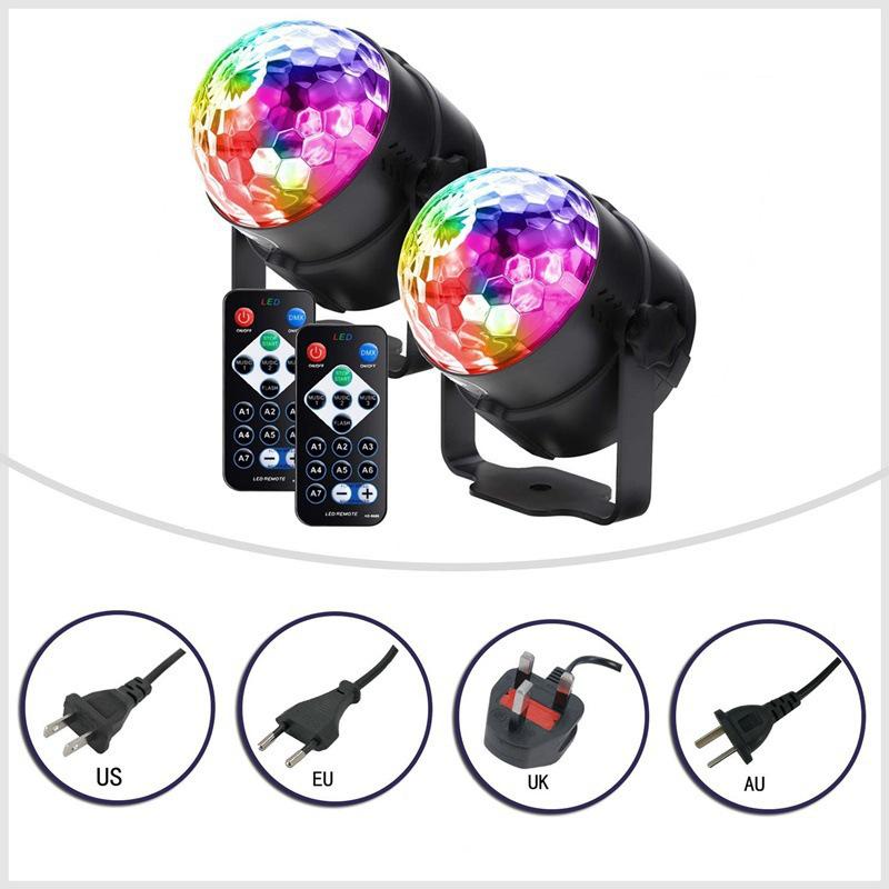 LED Rotating Crystal Magic Ball: Seven-Color Stage Light for DJ, KTV, and Festivals
