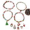 Oil Drip Snowflake Bell Christmas Tree Polymer Clay Beaded Bracelet - Creative DIY European and American Holiday Jewelry
