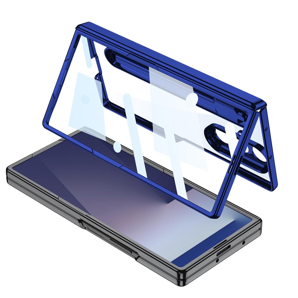 Suitable for Samsung Z Fold7 Mobile Phone Case Electroplated Pc Phantom Transparent Fold7 Integrated Pen Slot with Pen Protection Case