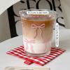 Drinkware Glass Cup Pink Bow Transparent Mug New Drinking Cup  Dessert