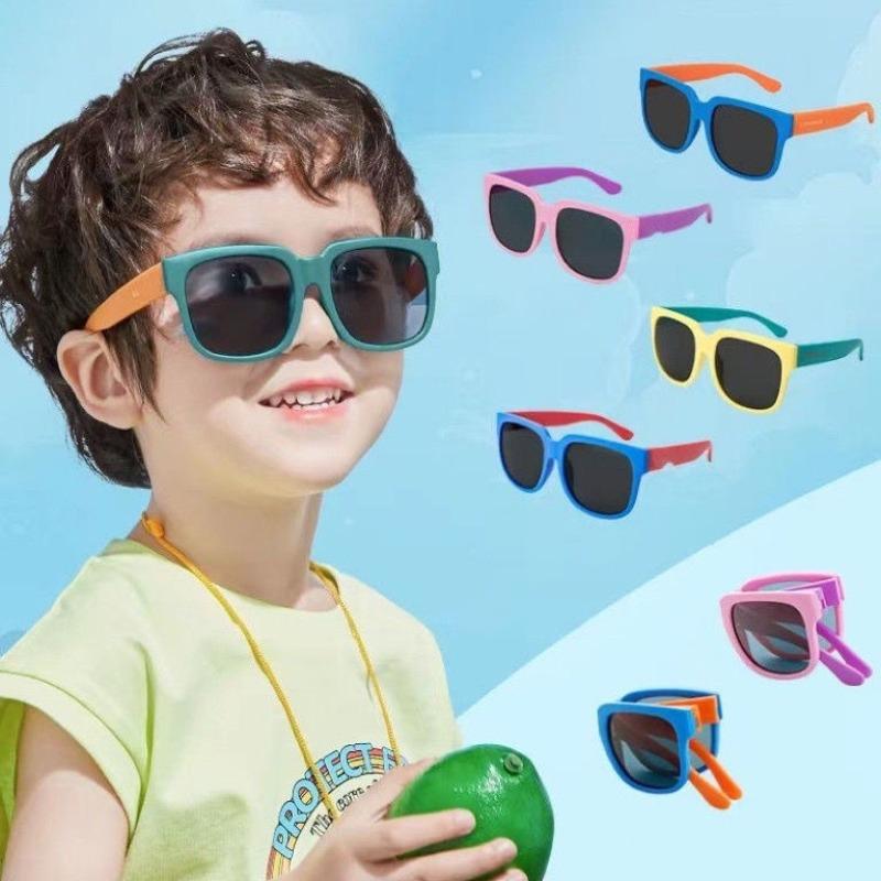 3pcs Candy Color  Sunglasses for Kids Folding Large Frame Sunglasses Children's Folding Glasses