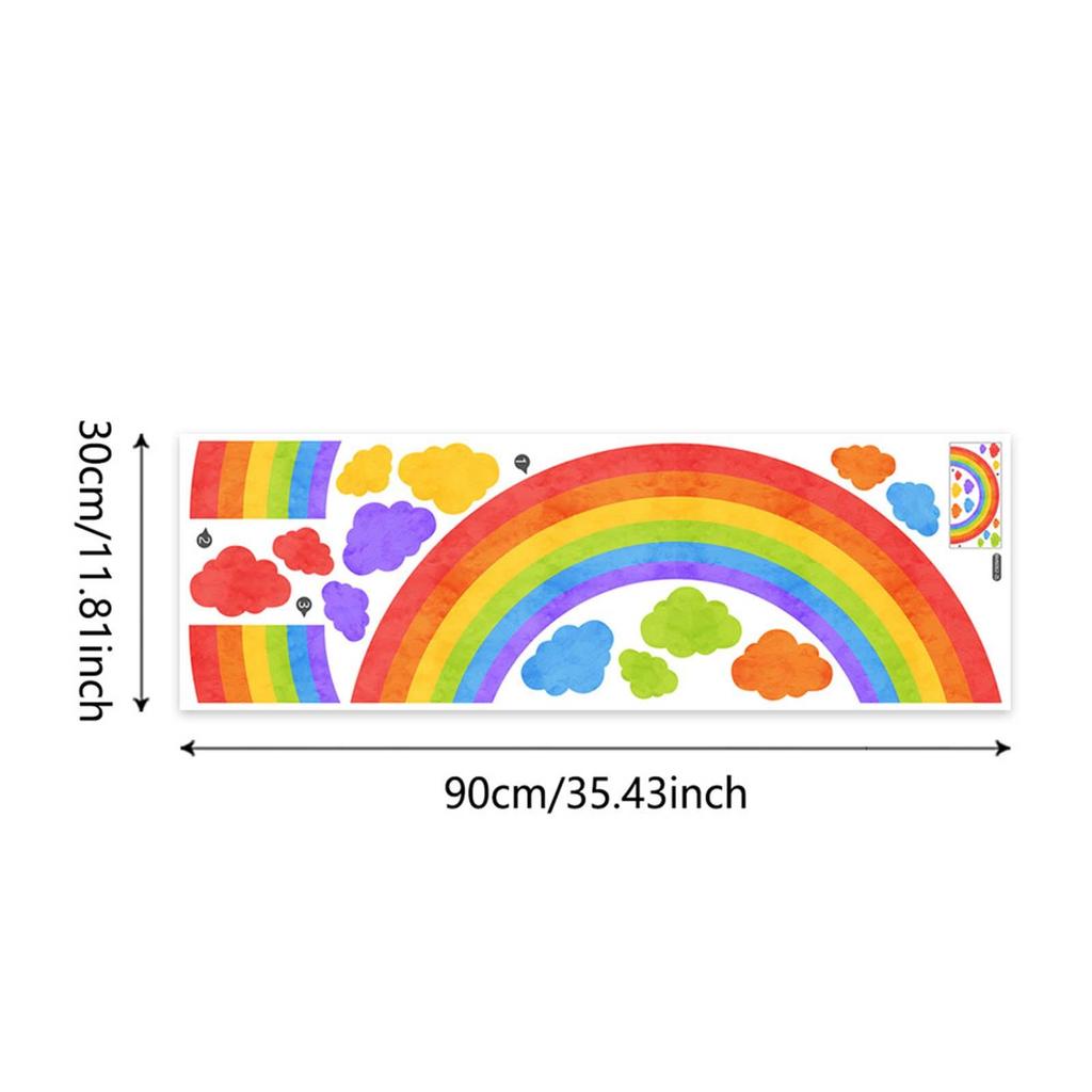 Rainbow Cloud Wall Decals PVC Modern Decorative Wall Stickers for Corridor Classroom Sofa Backdrop Bedroom Home Decoration