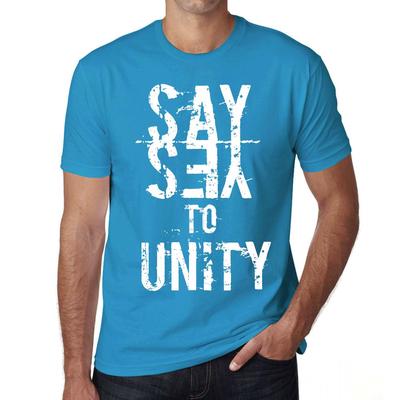 Мужская винтажная футболка с графическим принтом Скажи «Да» Unity Aqua