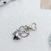 Elegant Alloy Love Heart Bowknot Charm Women's Accessory Bag Pendant Handbag Decorative Ornament Keyring for Ladies
