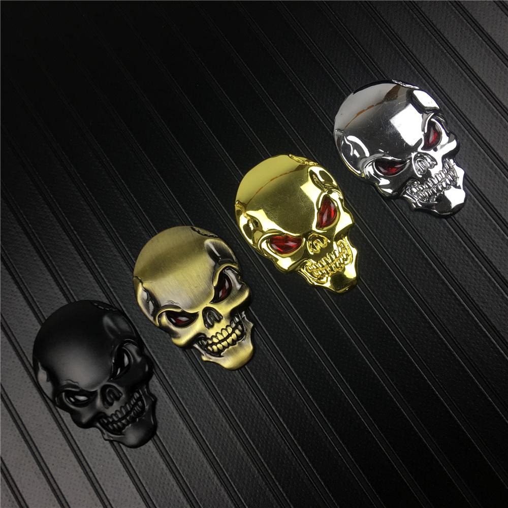 Для мотоцикла Harley Yamaha Honda Suzuki Kawasaki Универсальный 3D металлический череп скелет автомобиля мото наклейка наклейки эмблема