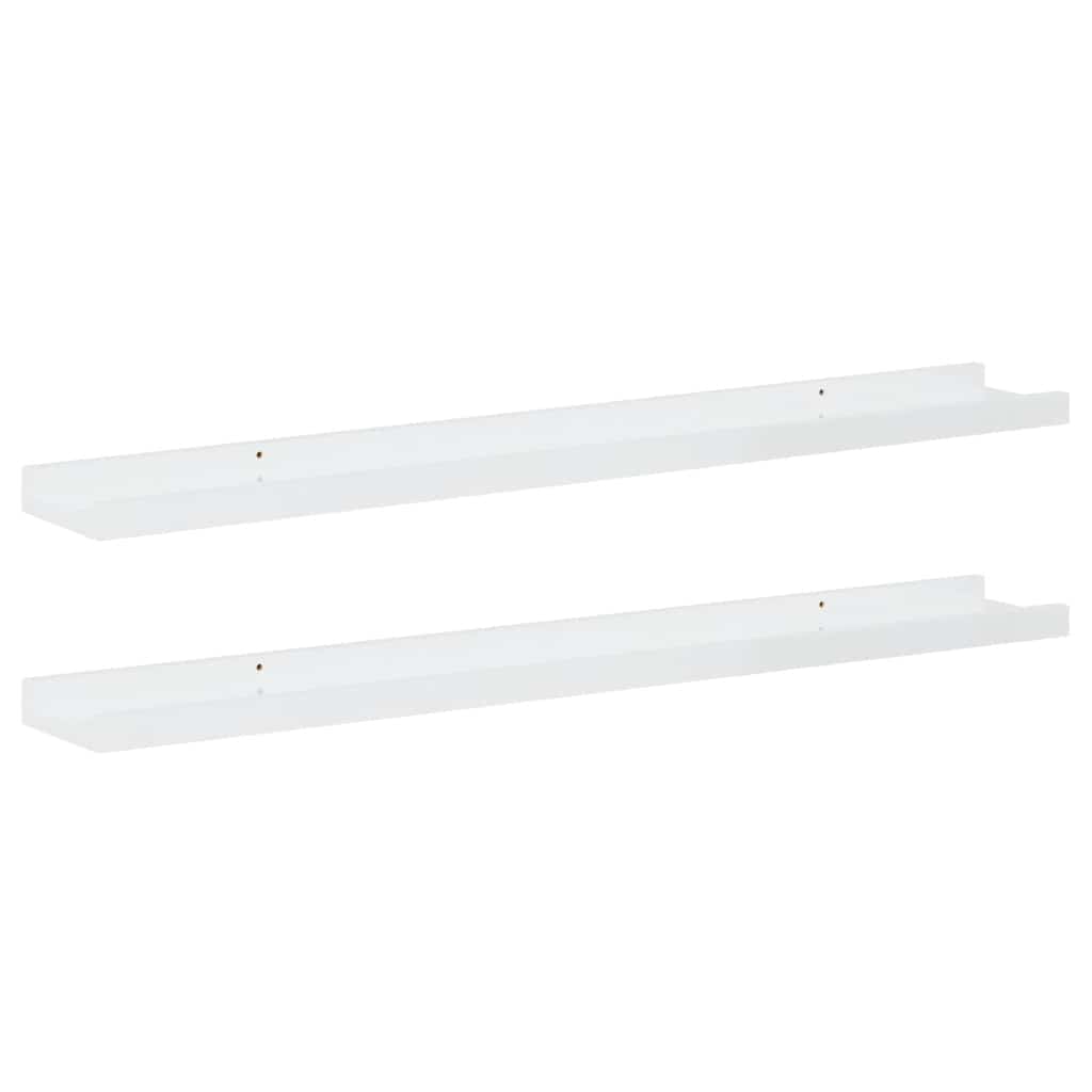 Wall Shelves 2 pcs High Gloss White 80 x 9 x 3 cm
