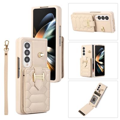 Вертикальный кожаный чехол-кошелек для карт Solt с ремешком для Samsung Galaxy Z Fold 5 4 3 5G ZFold5, держатель для сумки, карман для ремешка, чехол