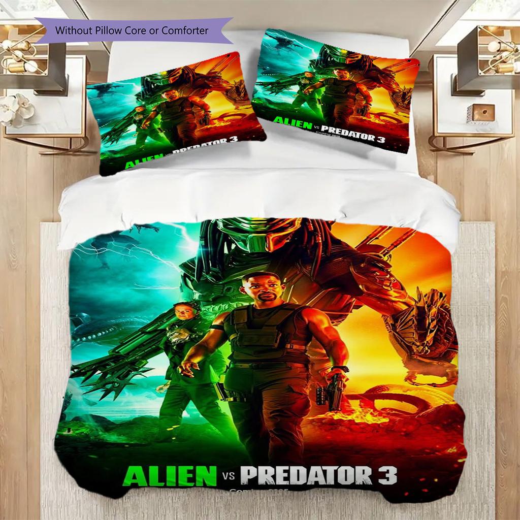 Alien Vs Predator Cosmic Dance Bedding 1 Duvet Cover 2 Pillowcase Without Core Christmas Birthday Gift Duvet Cover And Pillowcase