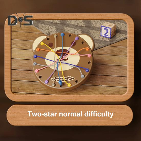 Kids Bear Rope Untangling Game Logic Thinking Focus Training Rope Board Game Parent-children Interactive Educational Colorful Elastic Rope Unhitching