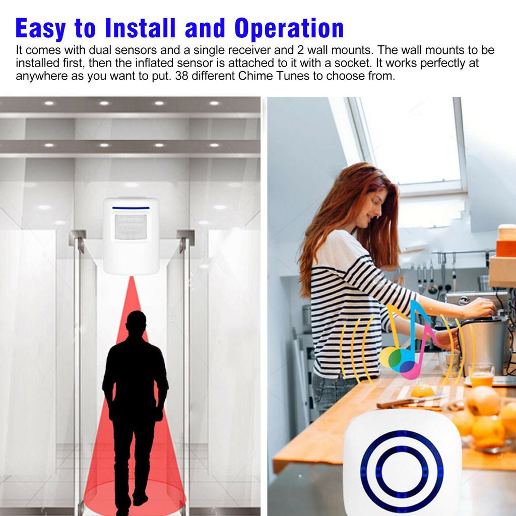 Беспроводной датчик движения, сигнализация, домашняя безопасность, дверной звонок, система оповещения