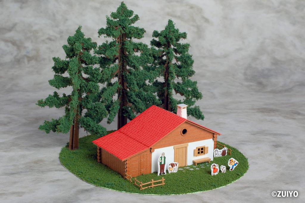 PLUM Anitecture 06 Girl of the Alps House Mountain Scale Paper Craft PP141 Heidi, Heidi's (Alm Hut) 1/150