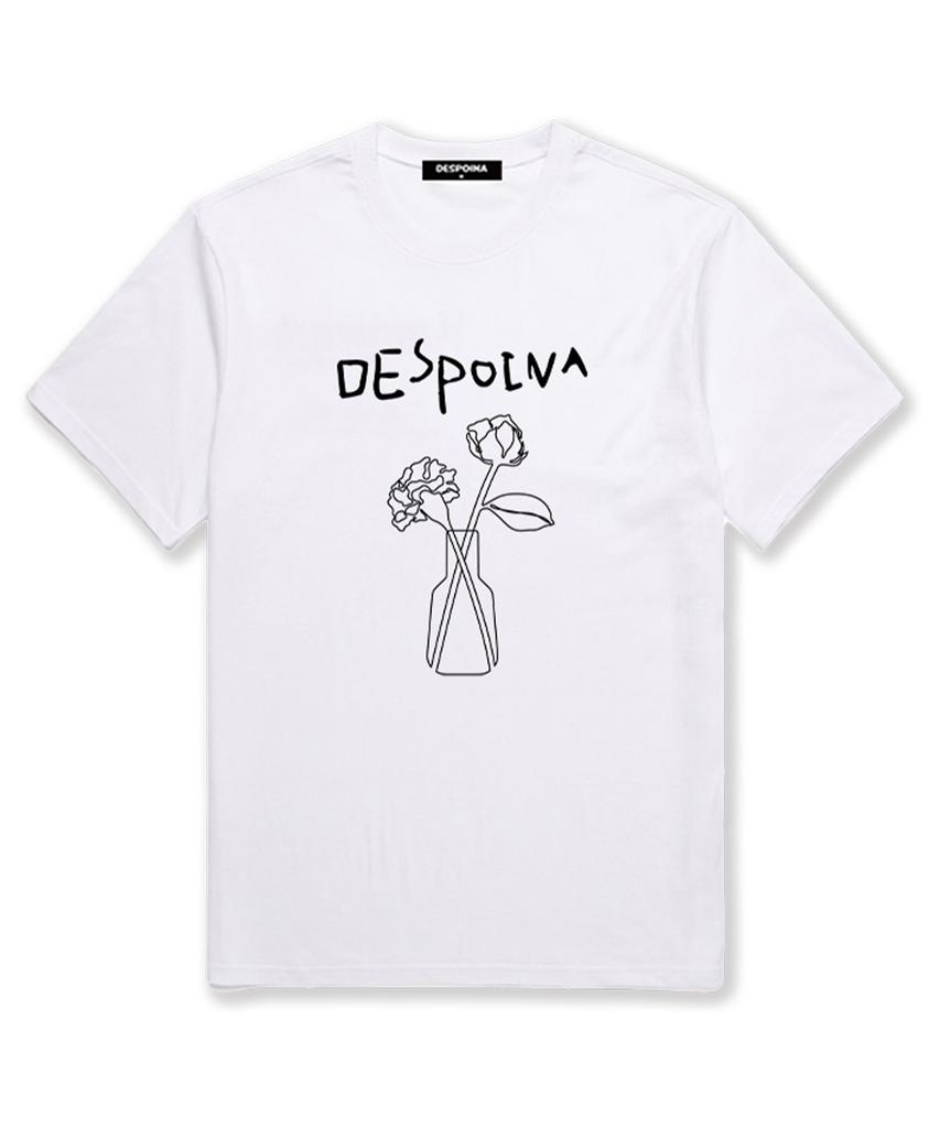 Футболка оверсайз с коротким рукавом и логотипом Ujeu Vase (Ds005) белый